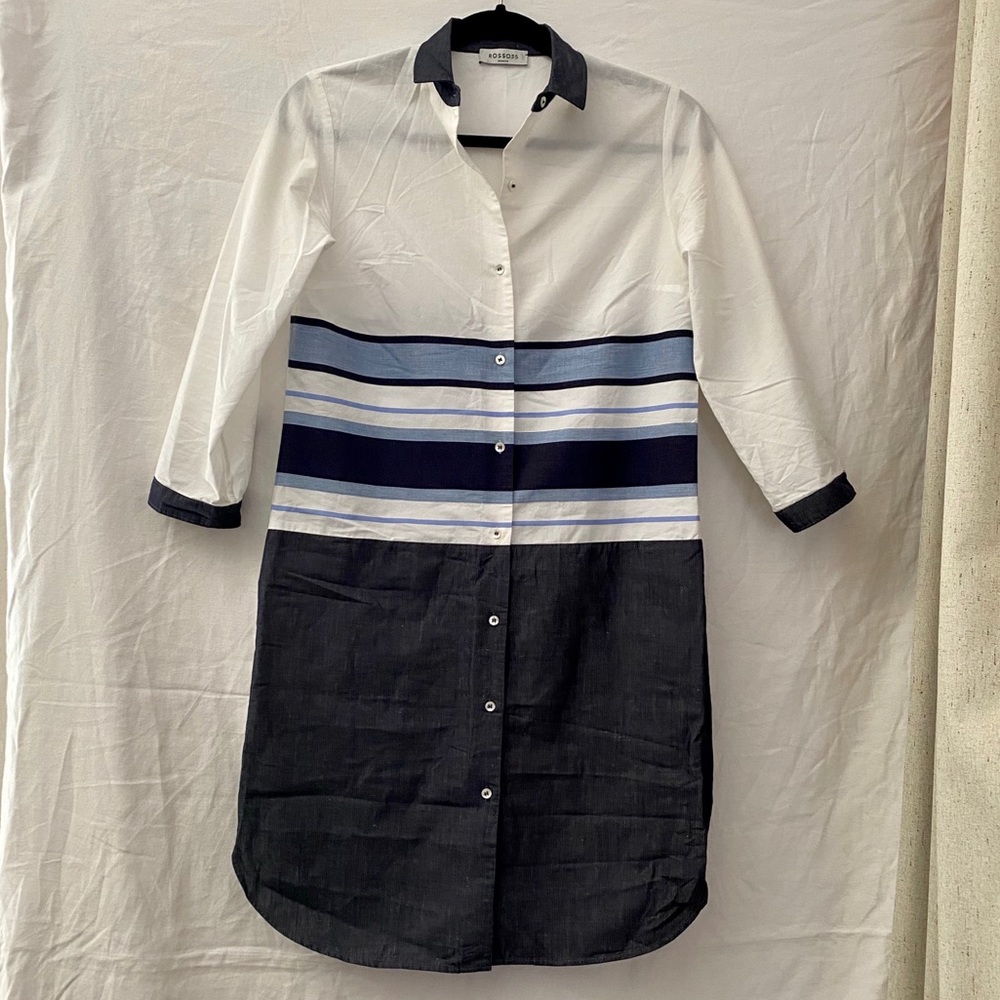 ROSSO35 Colorblock Woven Shirt Dress
